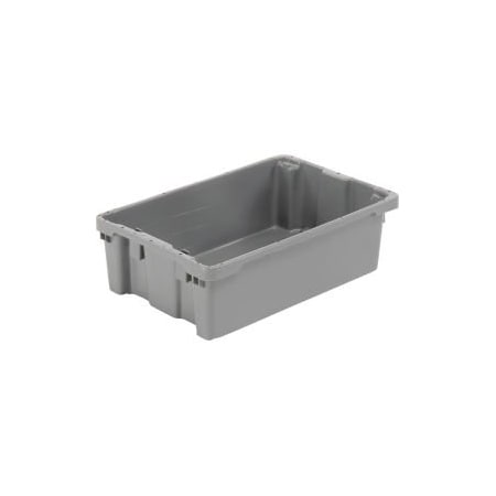 Storage Container, 20 in L x 13 in W x 6-1/4 in H, Gray, Polyethylene, 5 PK